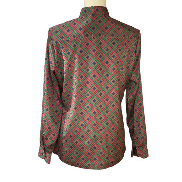 Vintage Adelaar Geometric Print Button-Up Shirt Size 14 USA - Picture 2 of 11